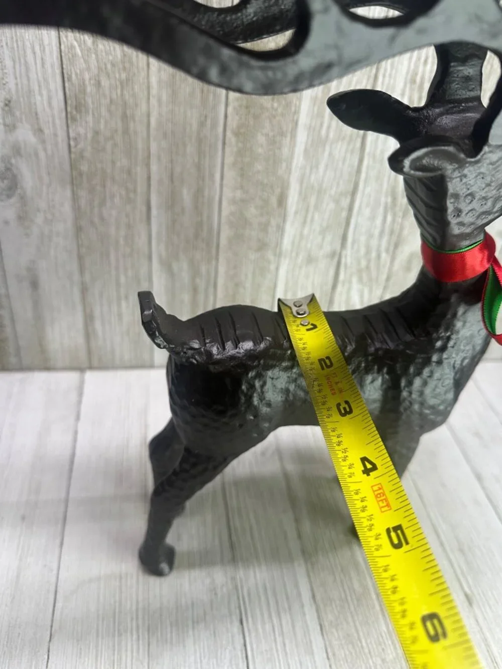Vtg Christmas Metal Reindeer Votive Tealight Candle Holder Holiday 13.5